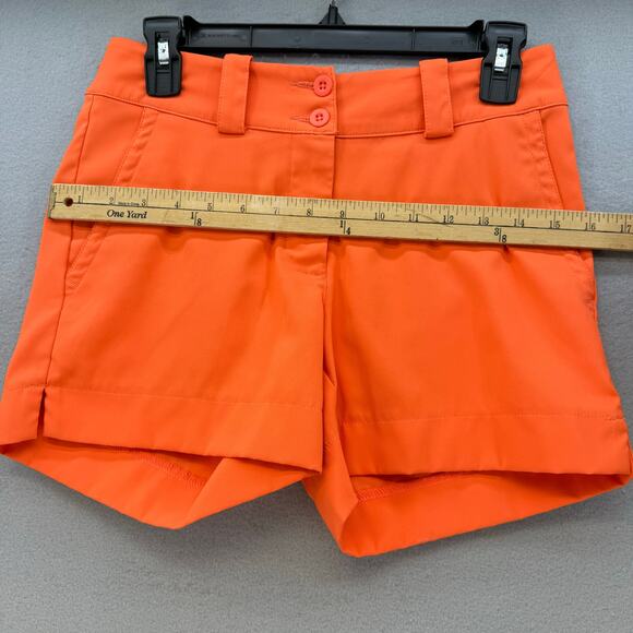 Nike Golf Shorts Women's Size 0 Orange Tour Performance Dri Fit Athleisure Sport - Picture 9 of 12